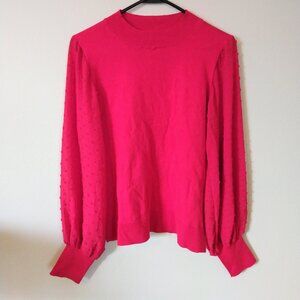 CeCe Red Long Sleeve Mock Neck Sweater Size S